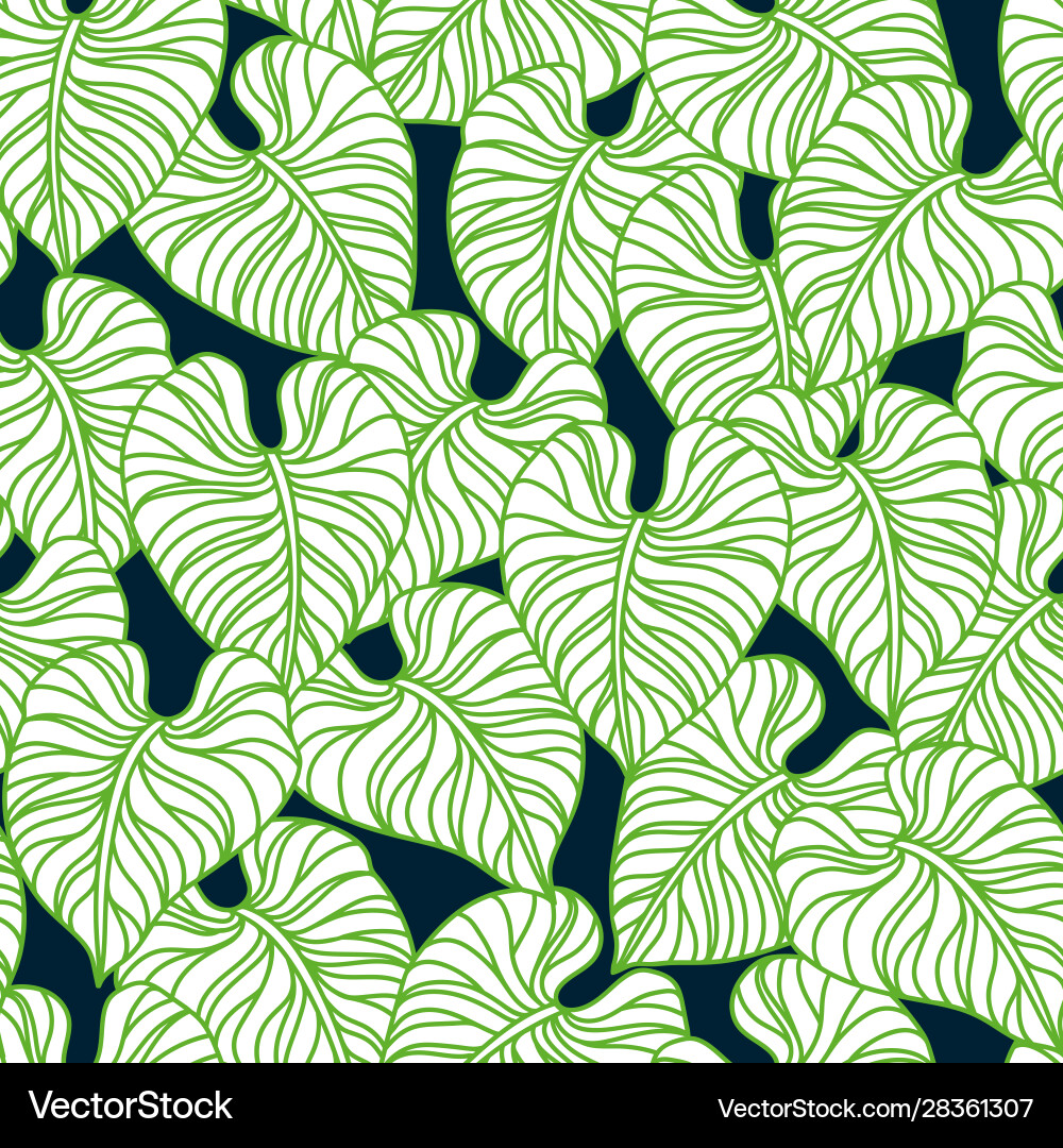 Seamless pattern with palm leaves Royalty Free Vector Image