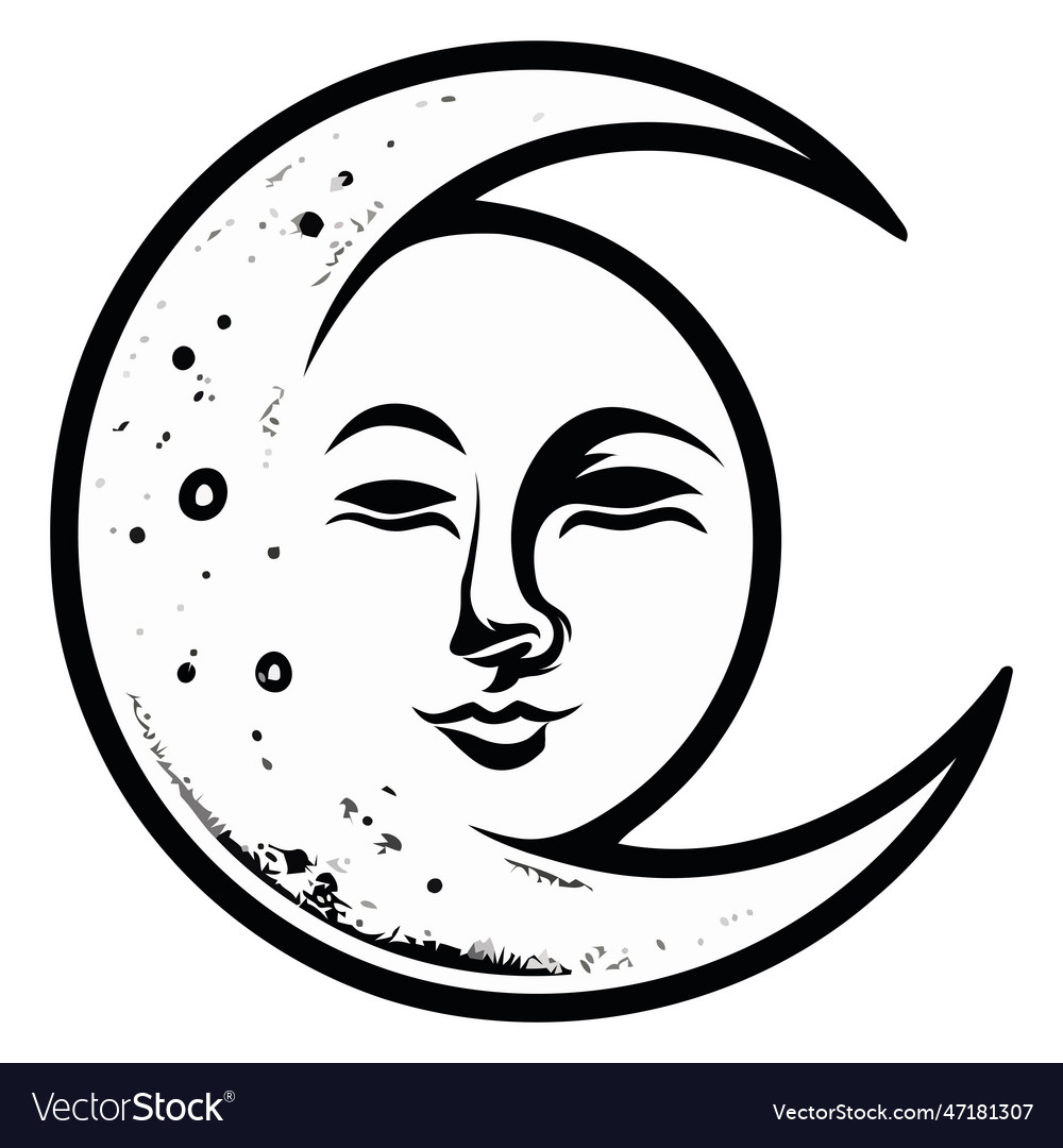 Smiling woman in traditional moon Royalty Free Vector Image