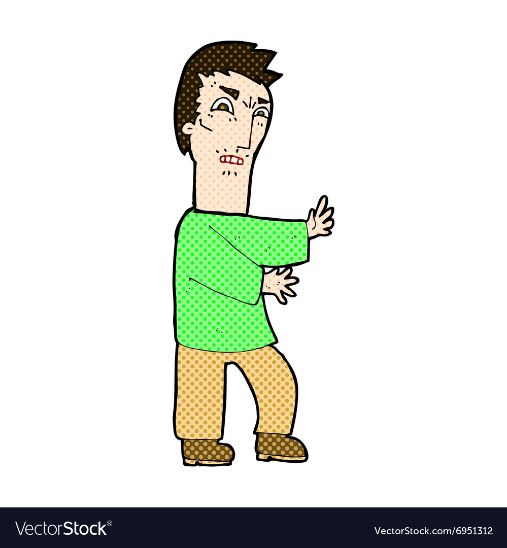 Comic cartoon angry man Royalty Free Vector Image