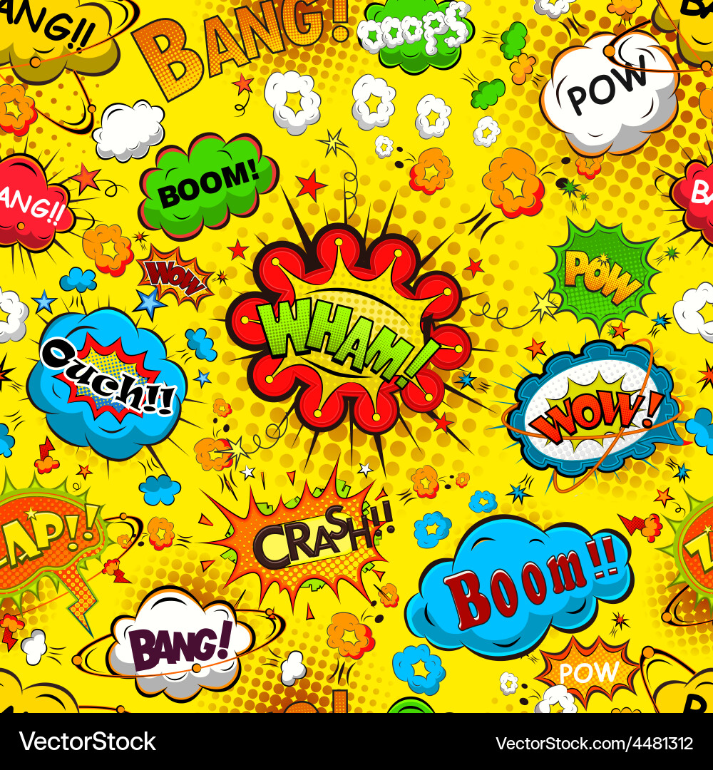 Comic speech bubbles seamless pattern Royalty Free Vector