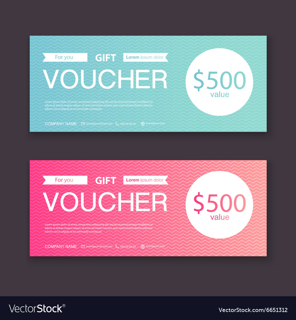 Gift voucher template with colorful pattern Vector Image