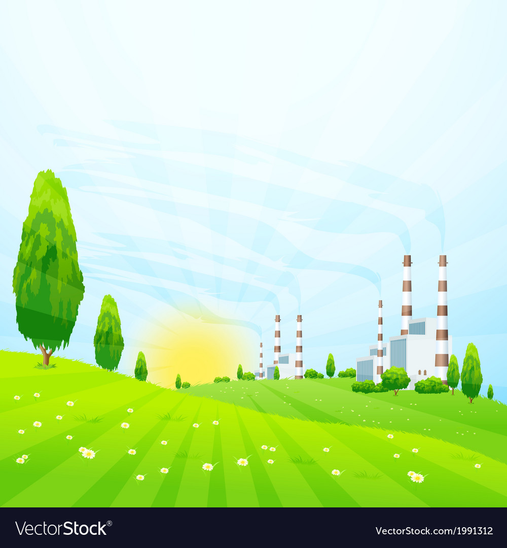 Green landscape Royalty Free Vector Image - VectorStock