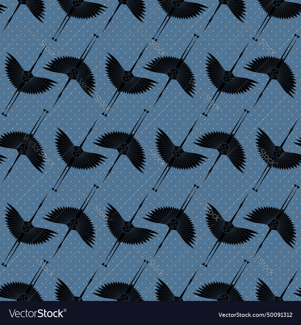 Herons in art deco style seamless pattern Vector Image