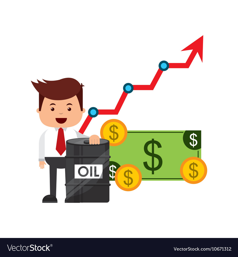 Oil prices business icon Royalty Free Vector Image