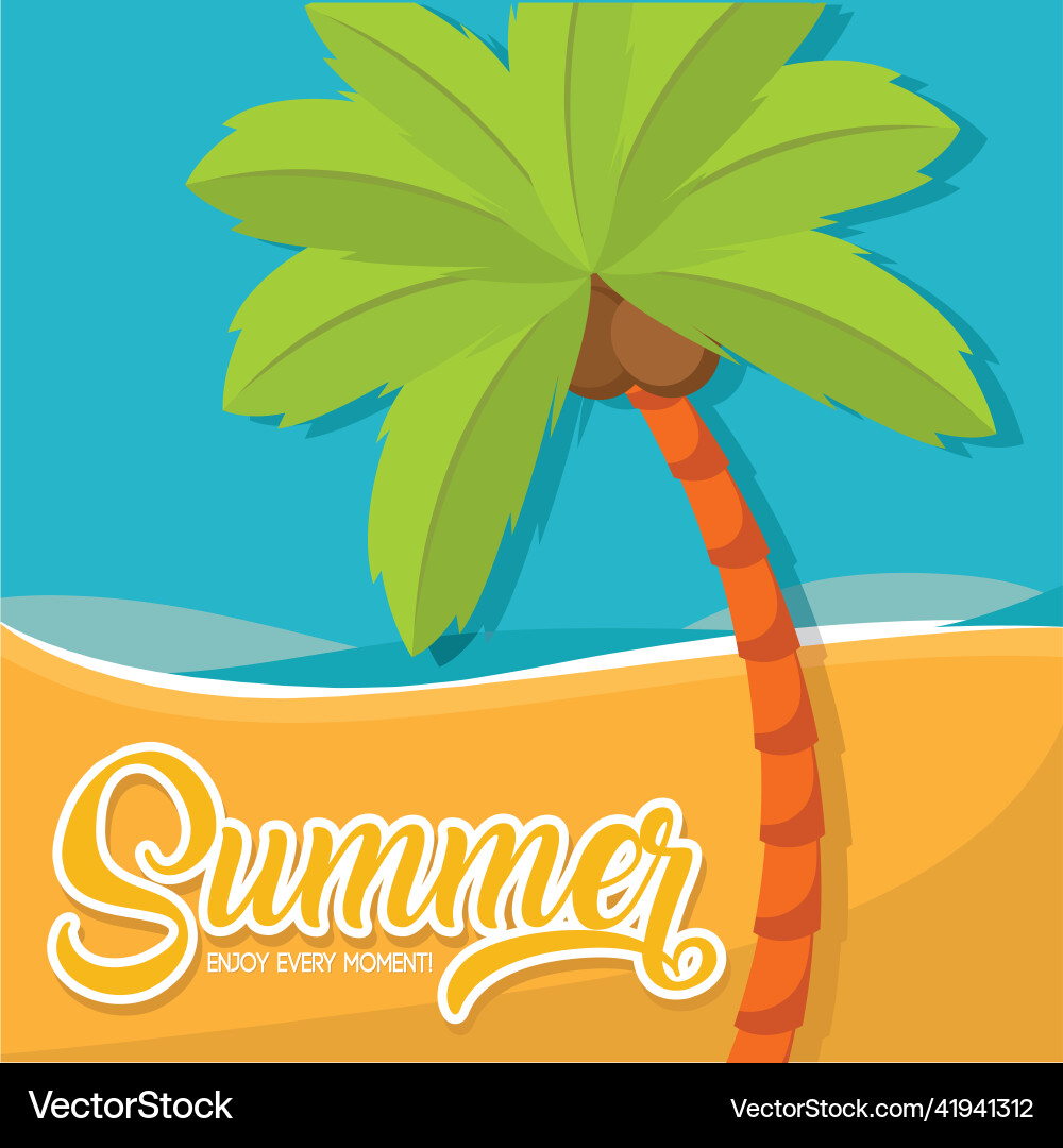 Poster summer beach Royalty Free Vector Image - VectorStock