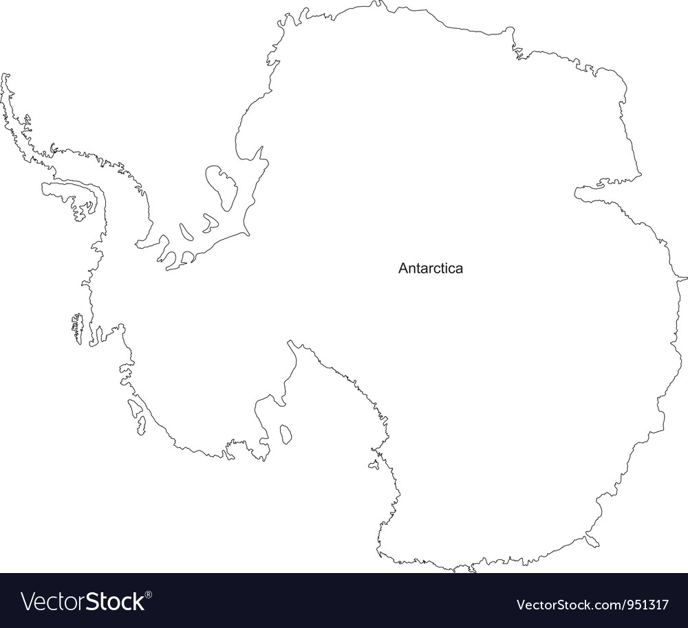 outline map of antarctica continent Black White Antarctica Outline Map Royalty Free Vector Image outline map of antarctica continent