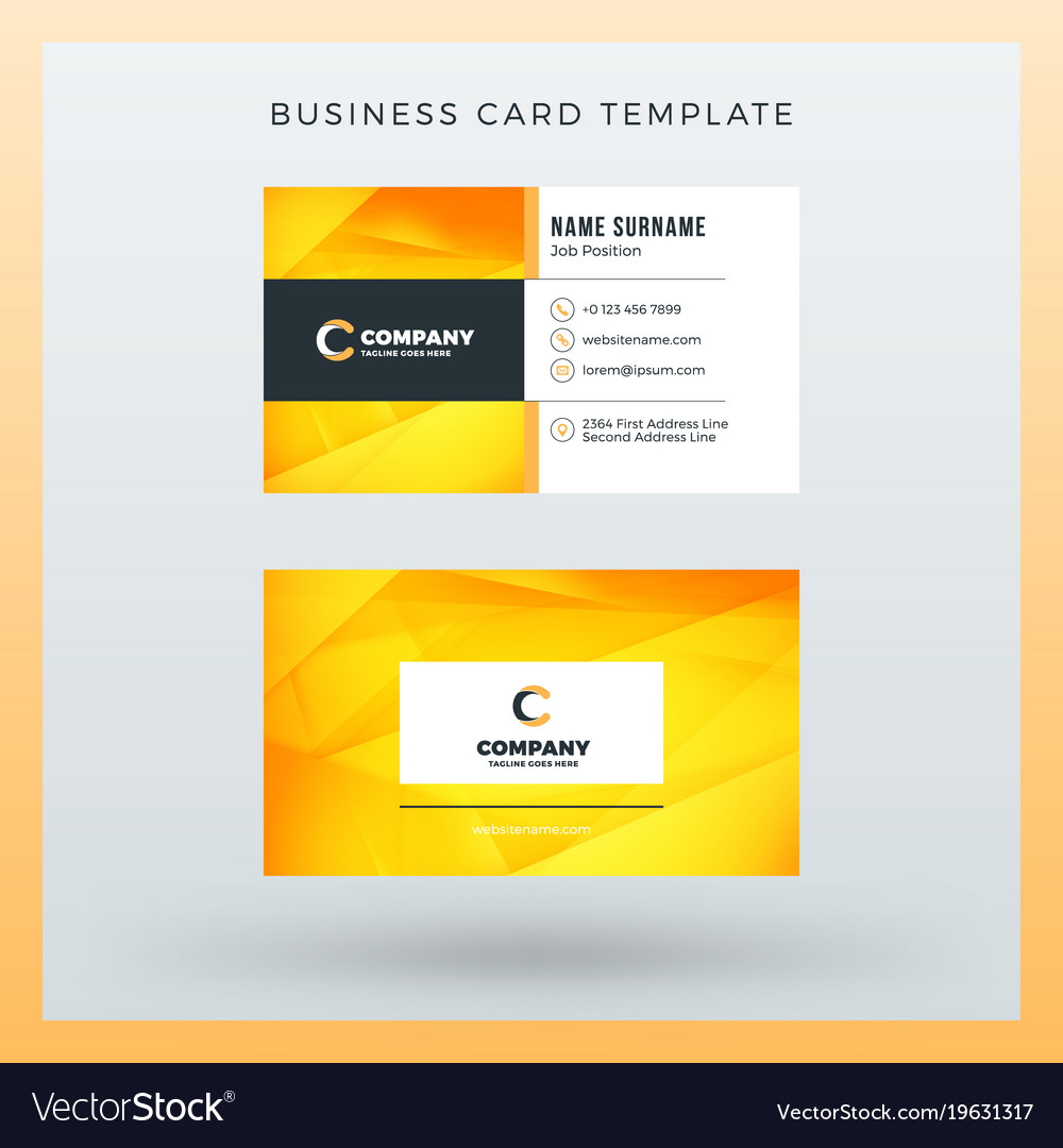 double sided horizontal business card template vector image