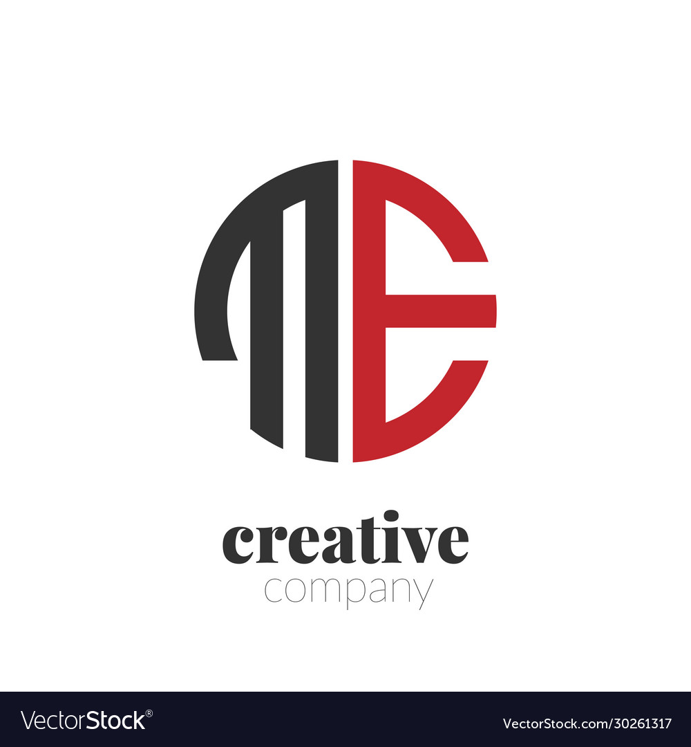 Initial letter me creative elegant circle logo Vector Image