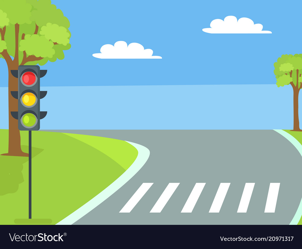 Crossing Roads Road Intersection Pedestrian Crossings Stock Vector