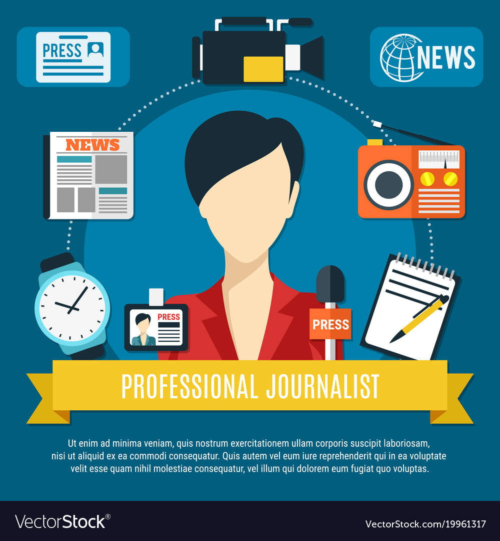 Professional Journalist Background Vector Image Professional Journalist Background Vector Image