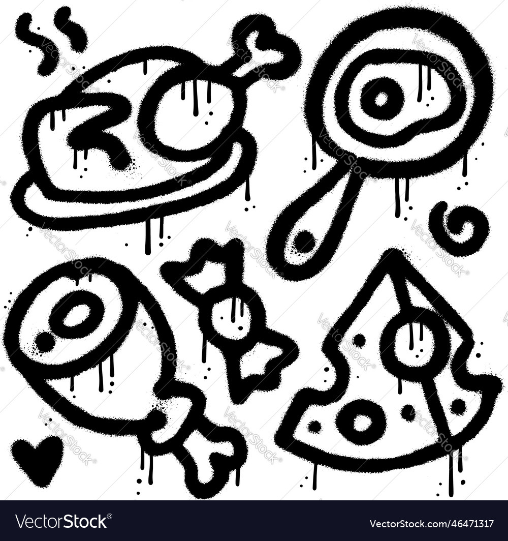 Protein food icons set of meat and dairy products Vector Image