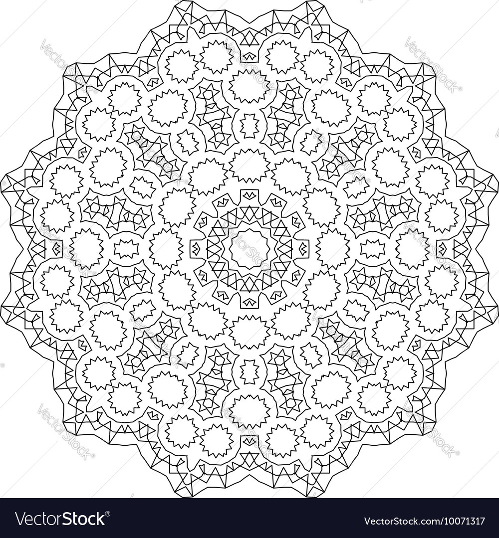 Round decorative pattern lace circle design Vector Image