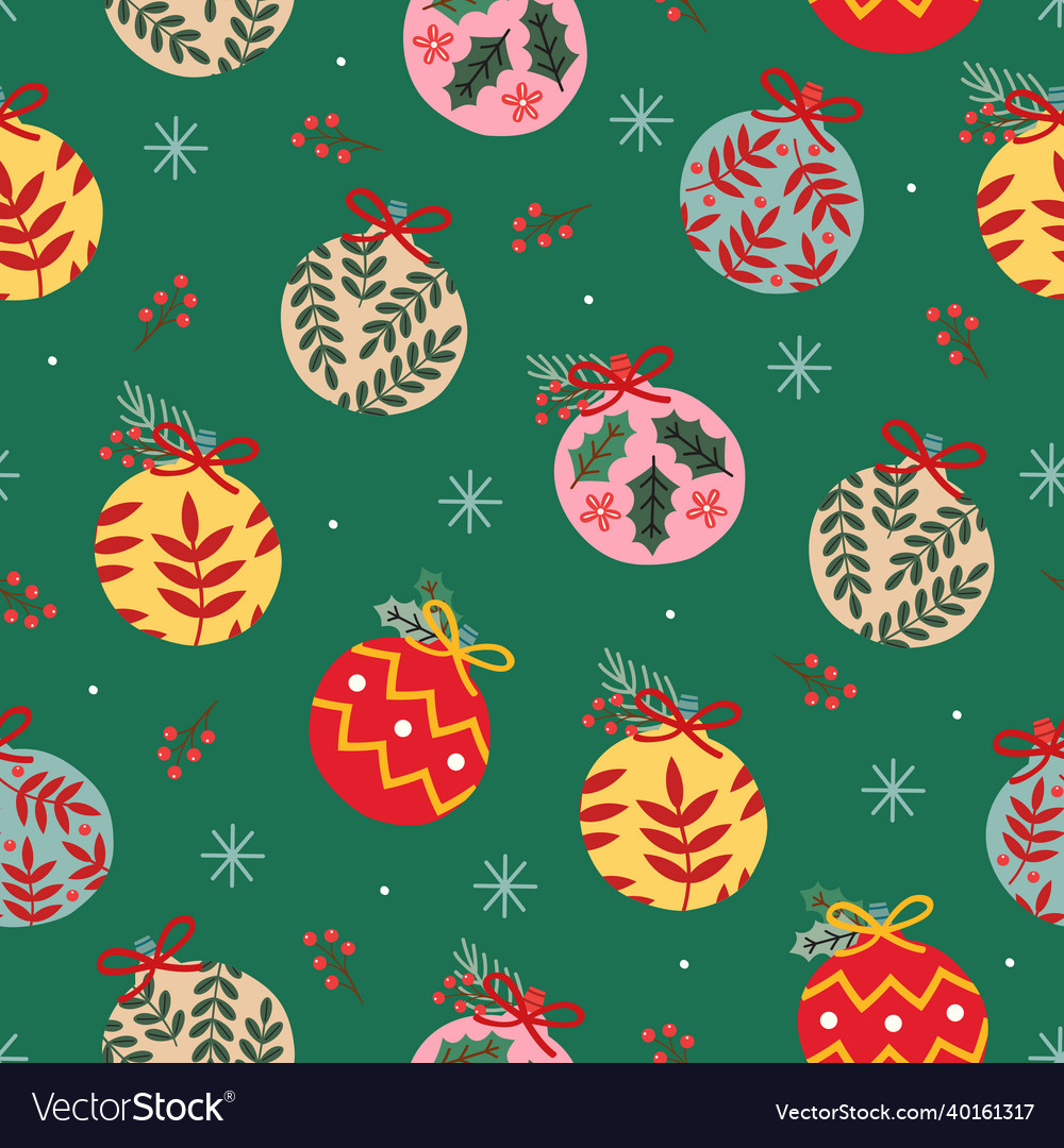 Seamless pattern with christmas balls Royalty Free Vector