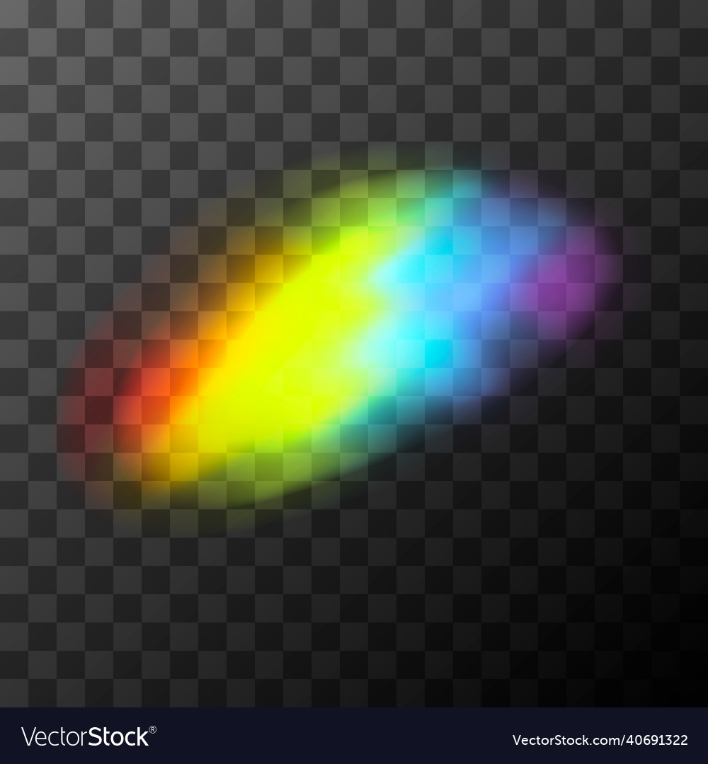 Bright rainbow light effect light streak overlay Vector Image