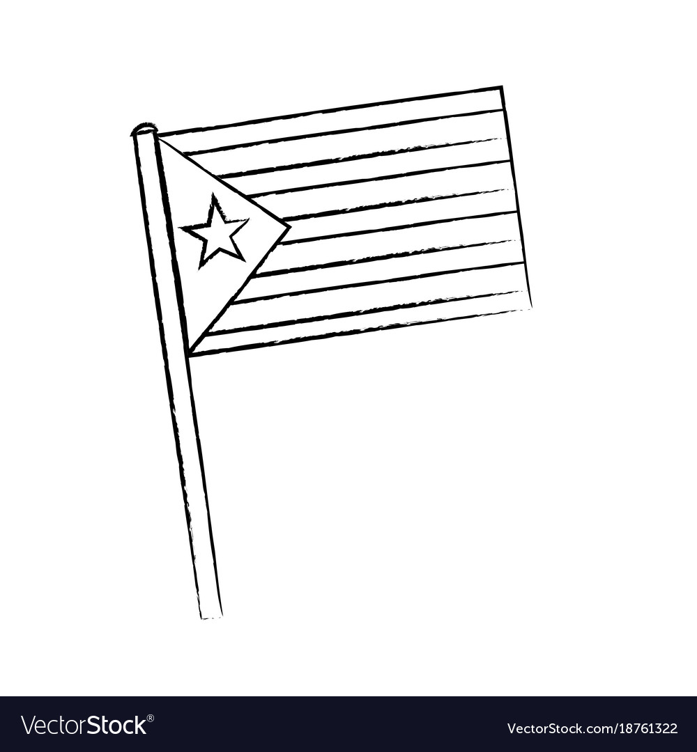 Flag with star and stripes icon image Royalty Free Vector