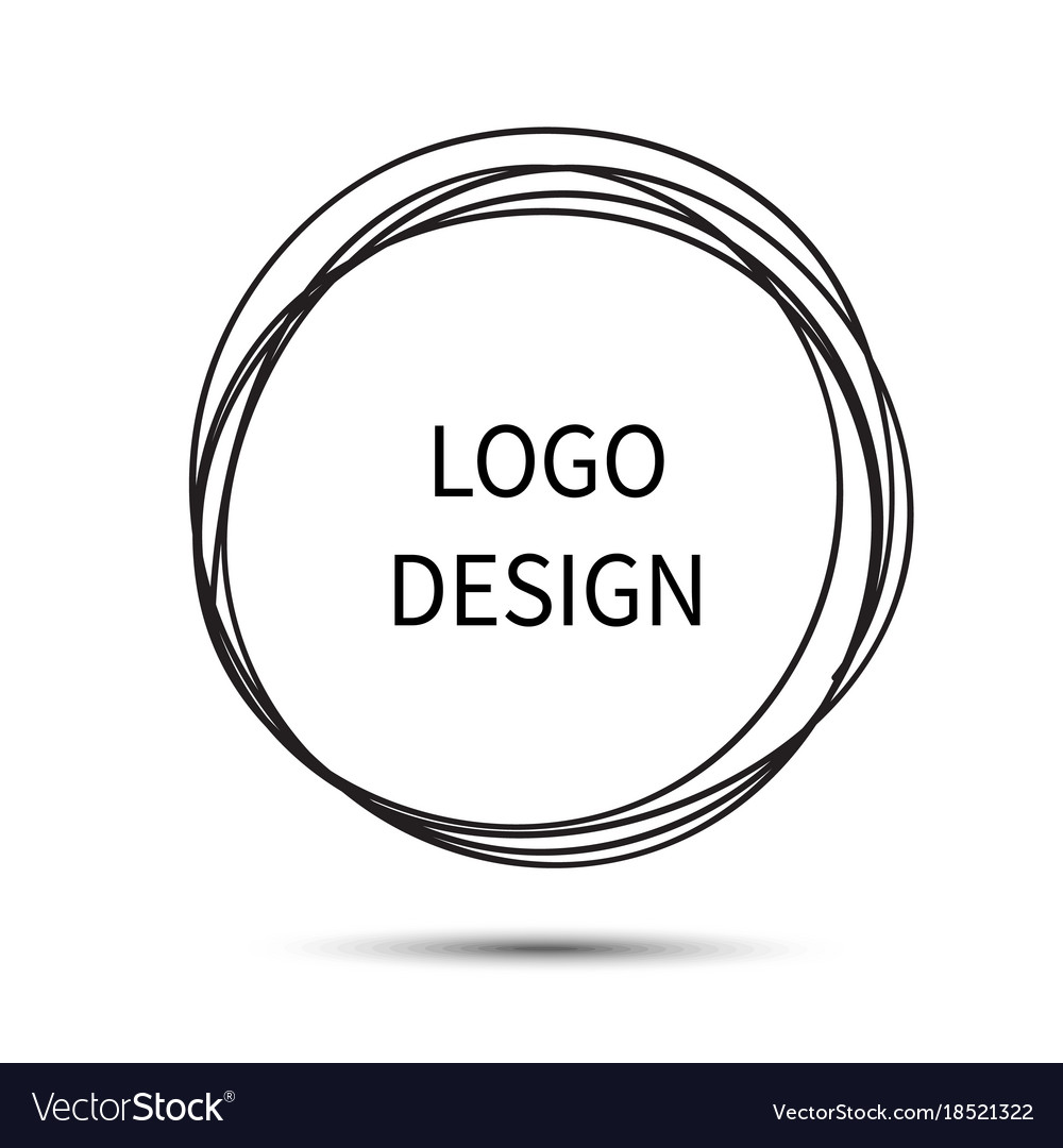 Logo Design Hand Drawn Circle Royalty Free Vector Image