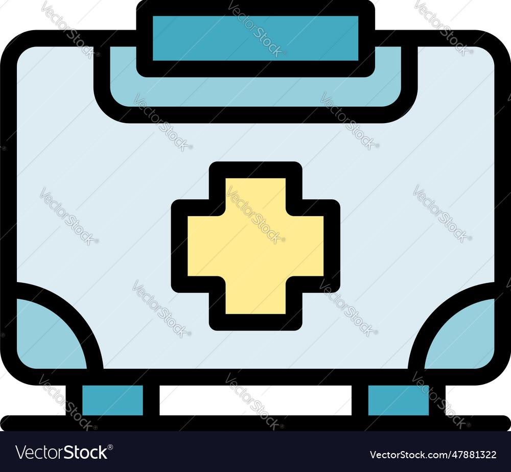 Medical kit icon flat Royalty Free Vector Image