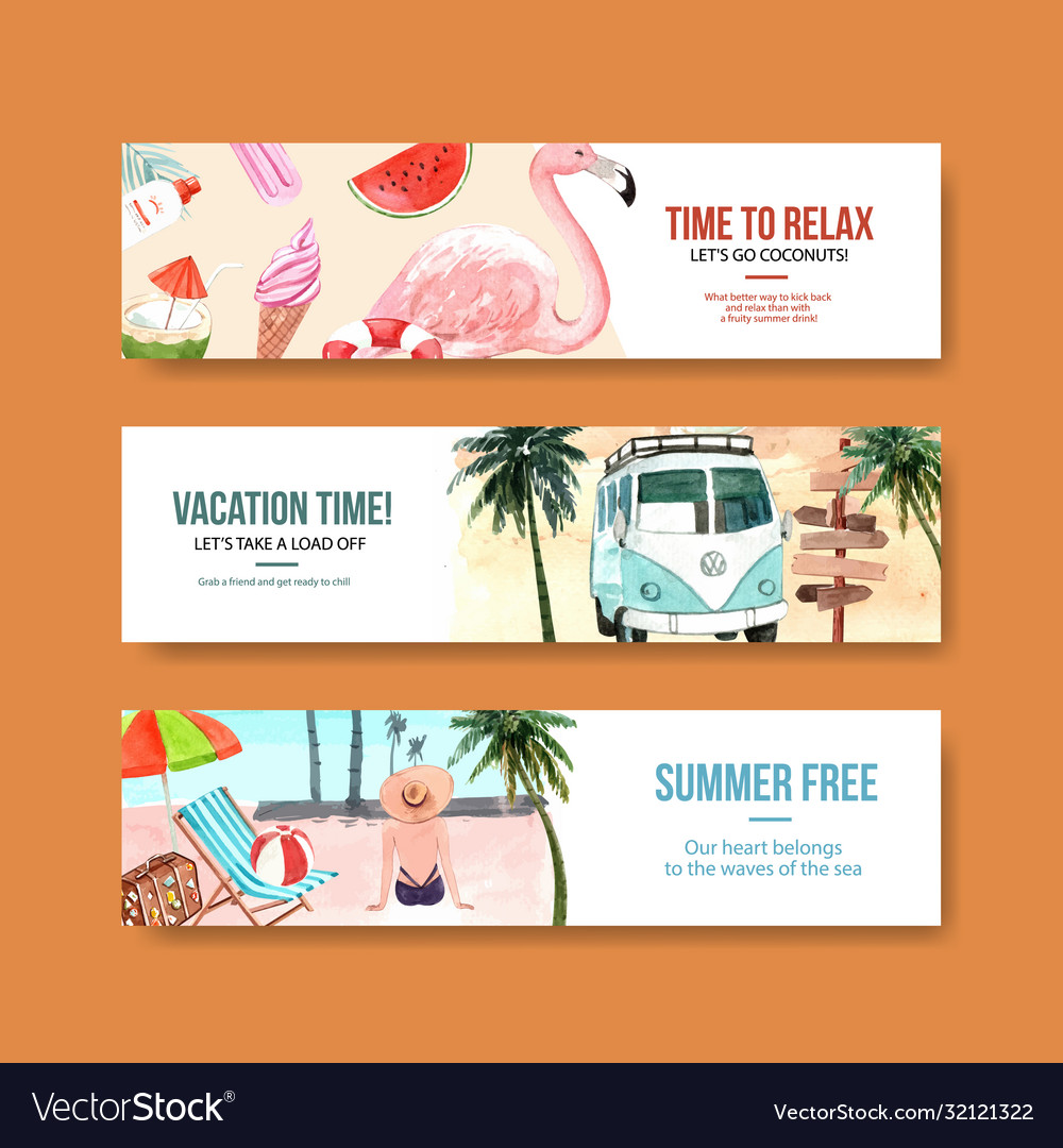 Summer banner template design for advertising\
and