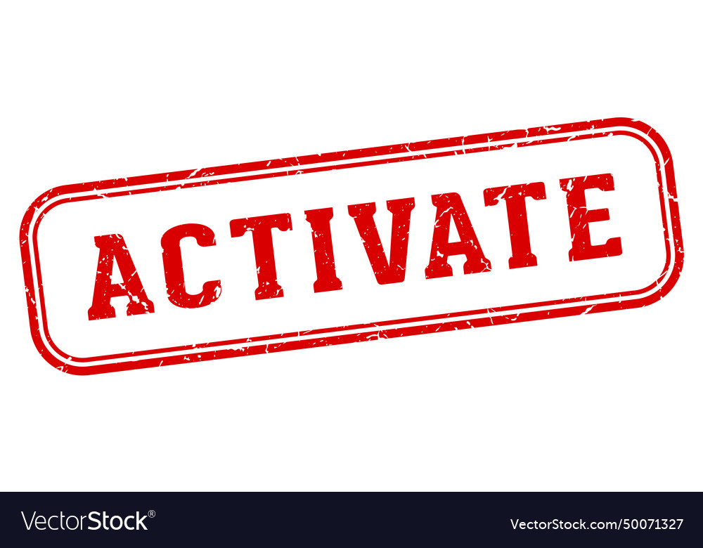 Activate stamp rectangular Royalty Free Vector Image