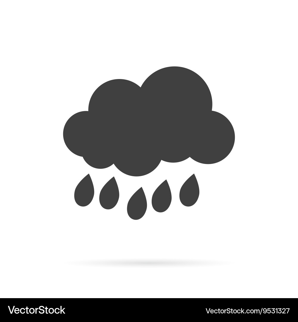 Cloud and rain grey icon Royalty Free Vector Image