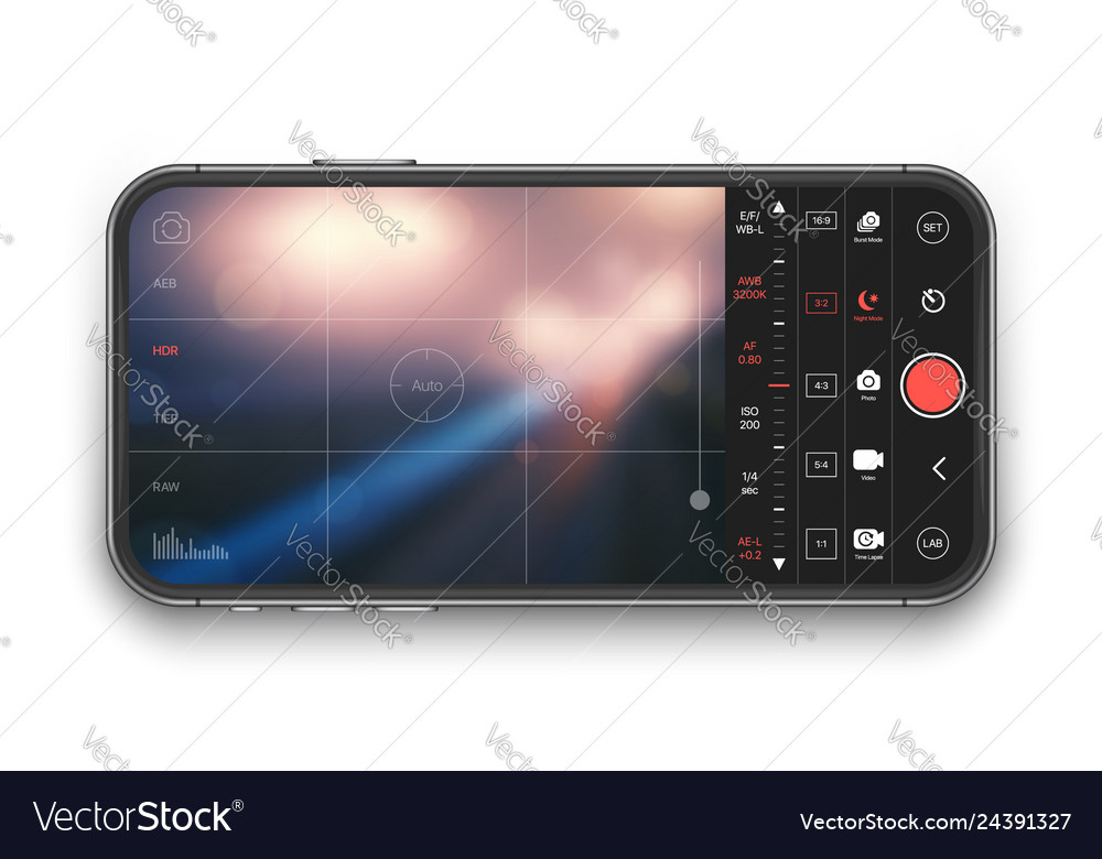 Mobile professional camera ui concept Royalty Free Vector
