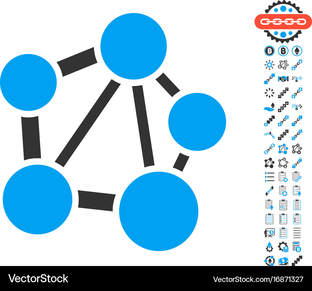 Network icon with bonus symbols Royalty Free Vector Image