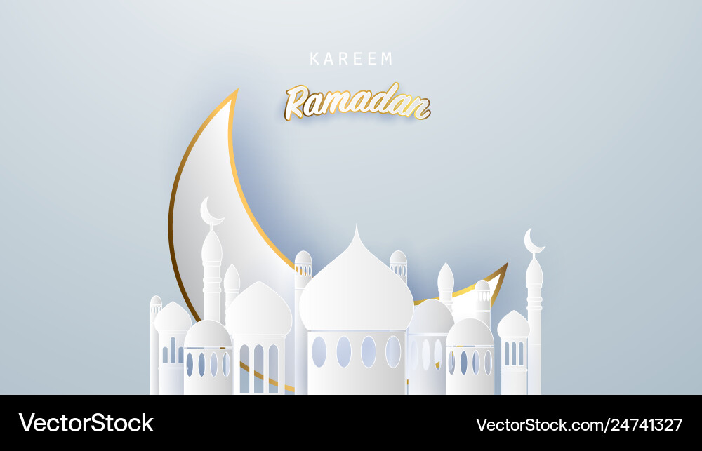 Ramadan Kareem 2019 Background Paper Cut Vector Image