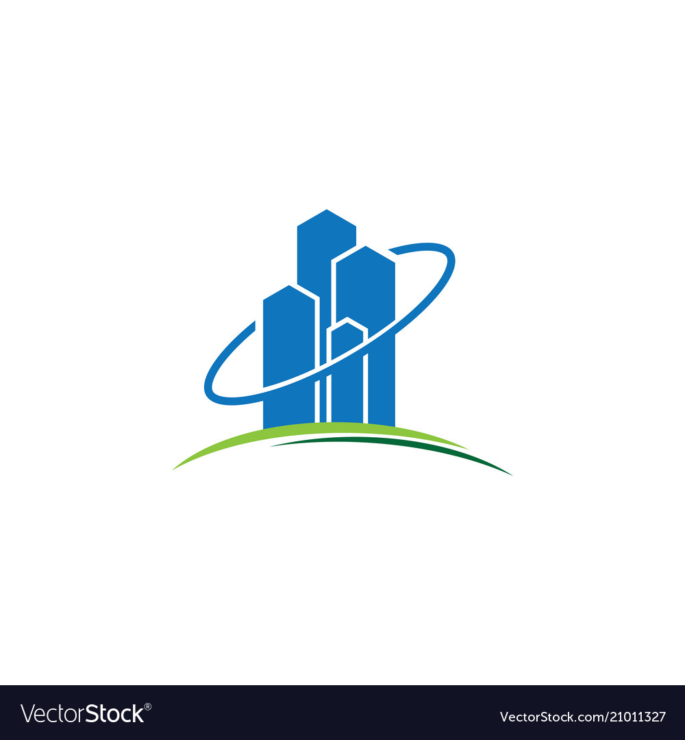 Skycrapter building business logo Royalty Free Vector Image