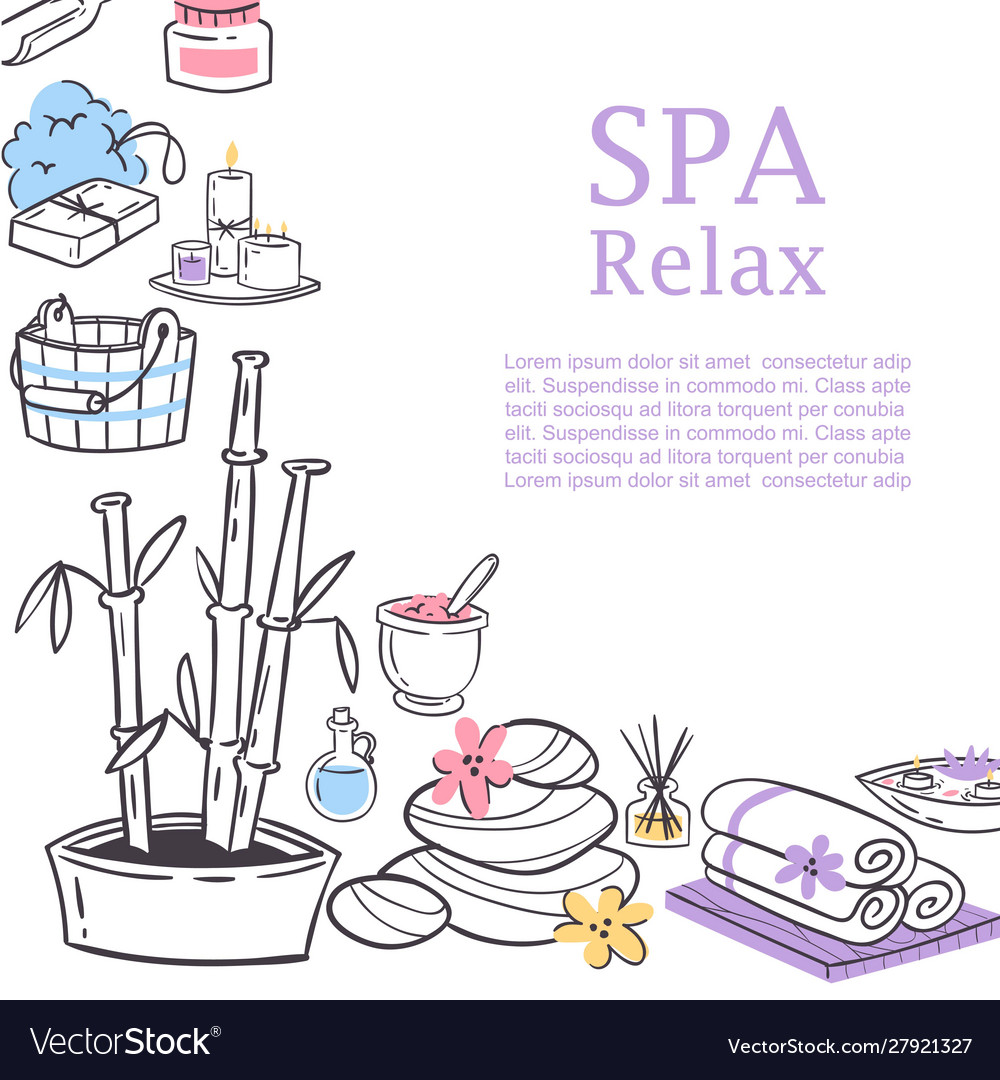 Spa relax for ladies health and beauty Royalty Free Vector