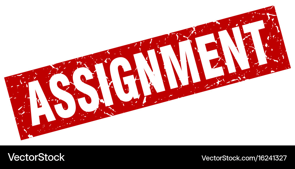 Square grunge red assignment stamp Royalty Free Vector Image