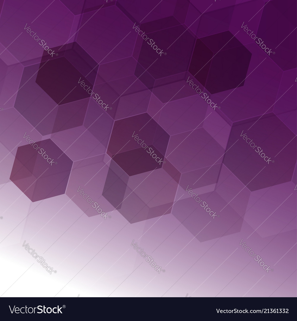 Abstract digital hexagon on purple background