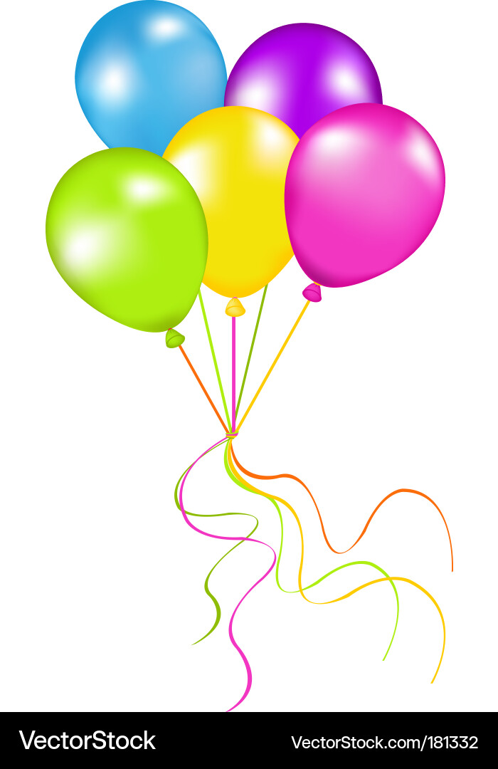 Bunch balloons Royalty Free Vector Image - VectorStock