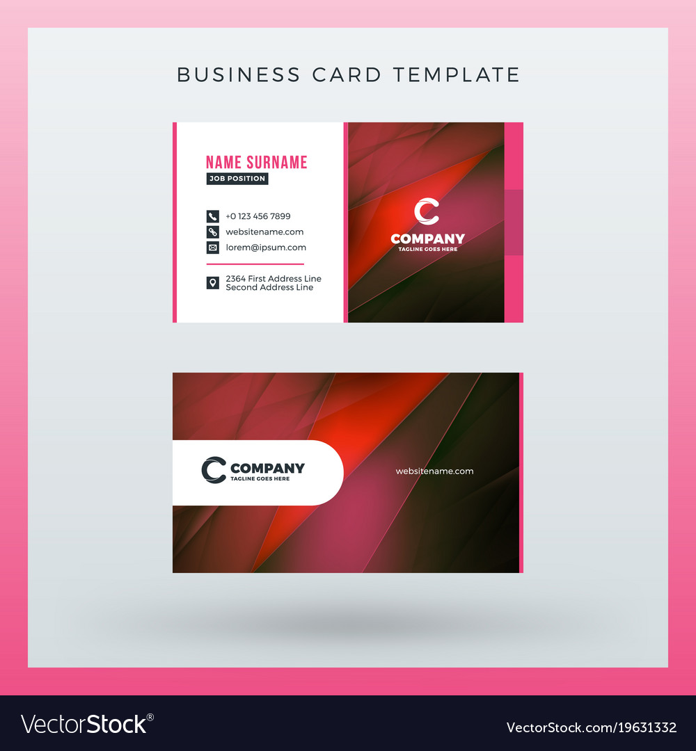 double sided horizontal business card template vector image