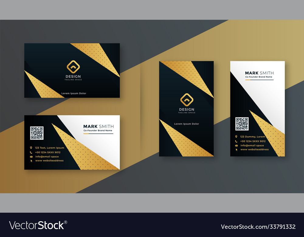 Geometric black and gold professional business Vector Image