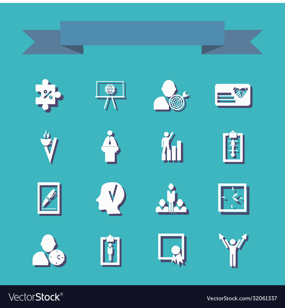 Assembly in flat style icons theme business Vector Image