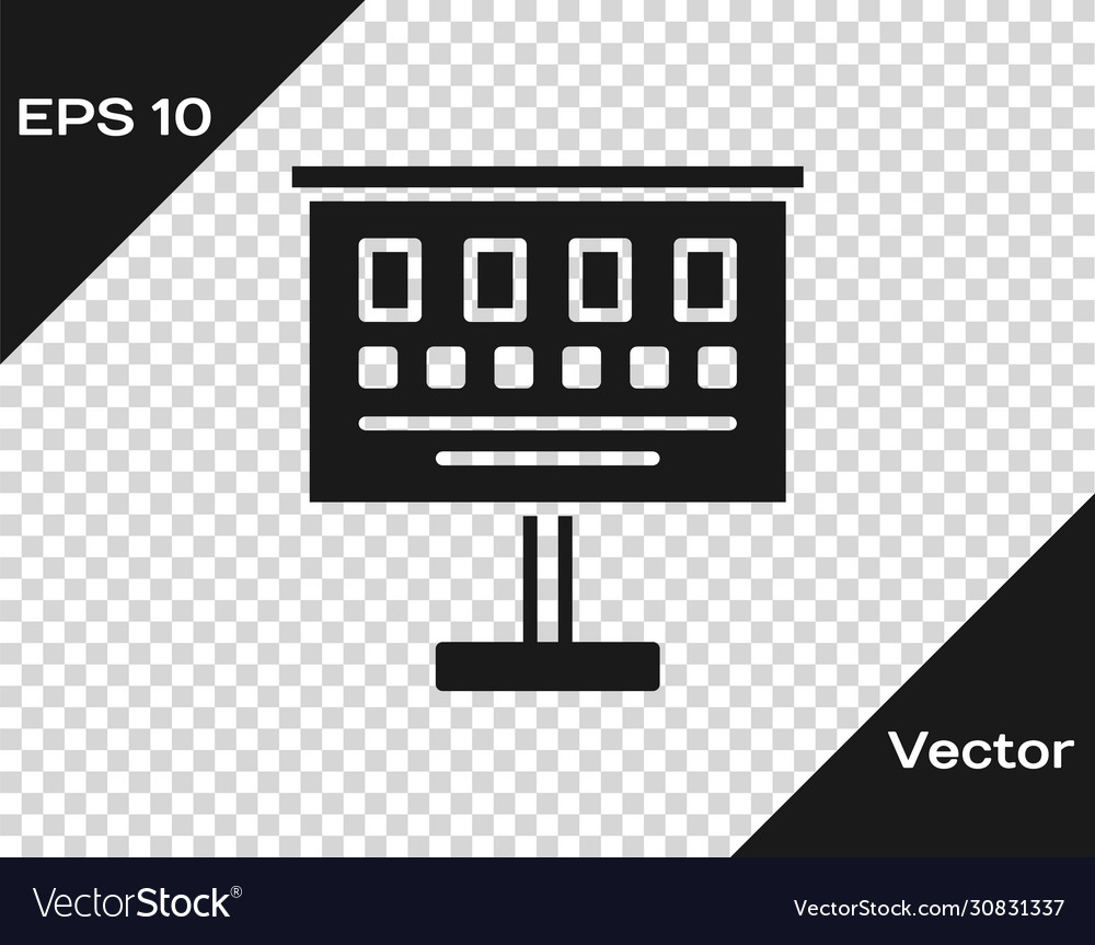 Black eye test chart icon isolated on transparent Vector Image