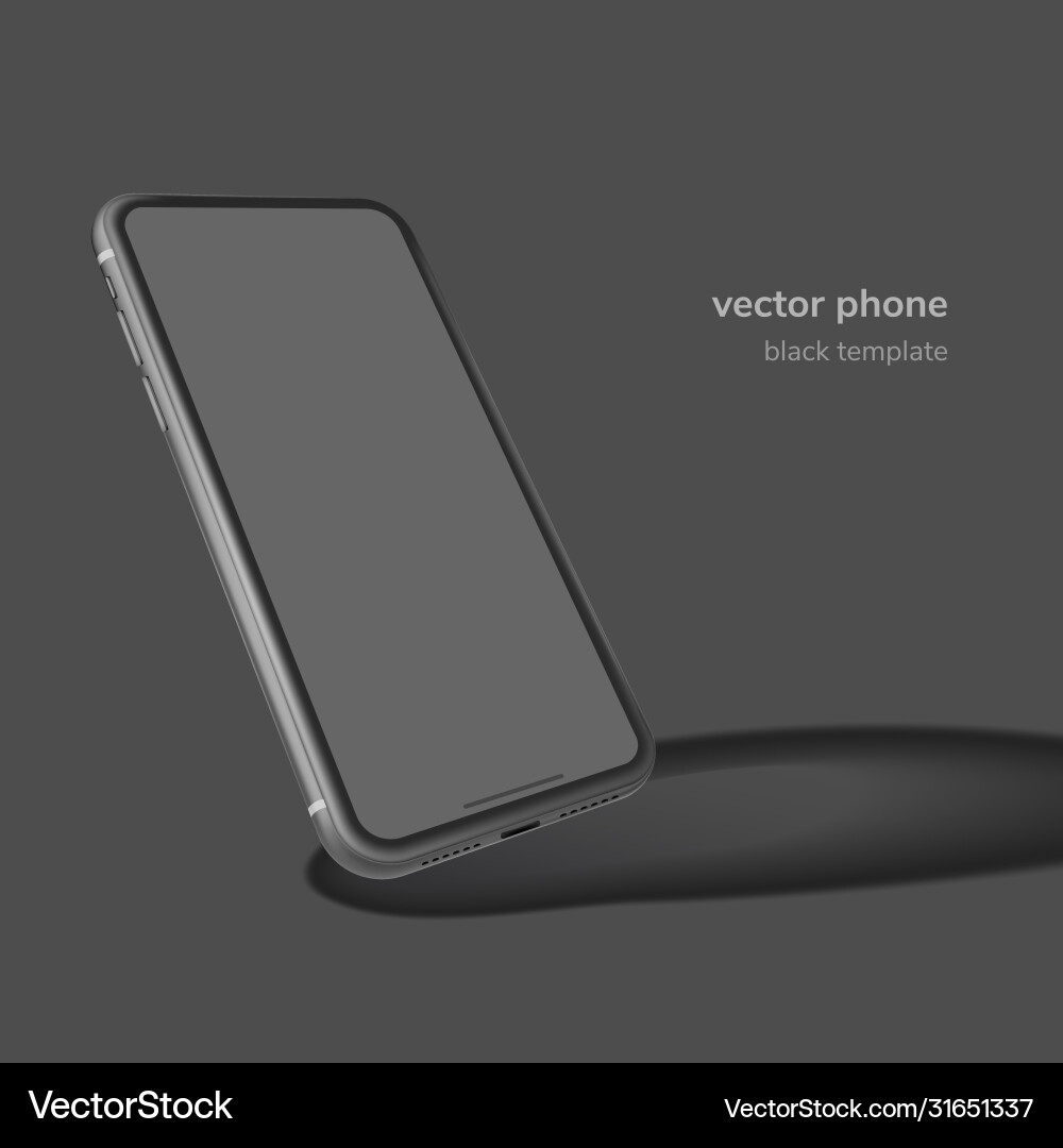 Black phone isolated on background Royalty Free Vector Image