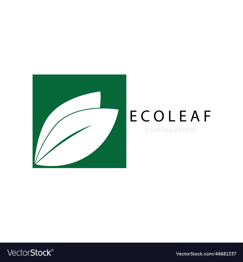 Eco leaf icon logo Royalty Free Vector Image - VectorStock