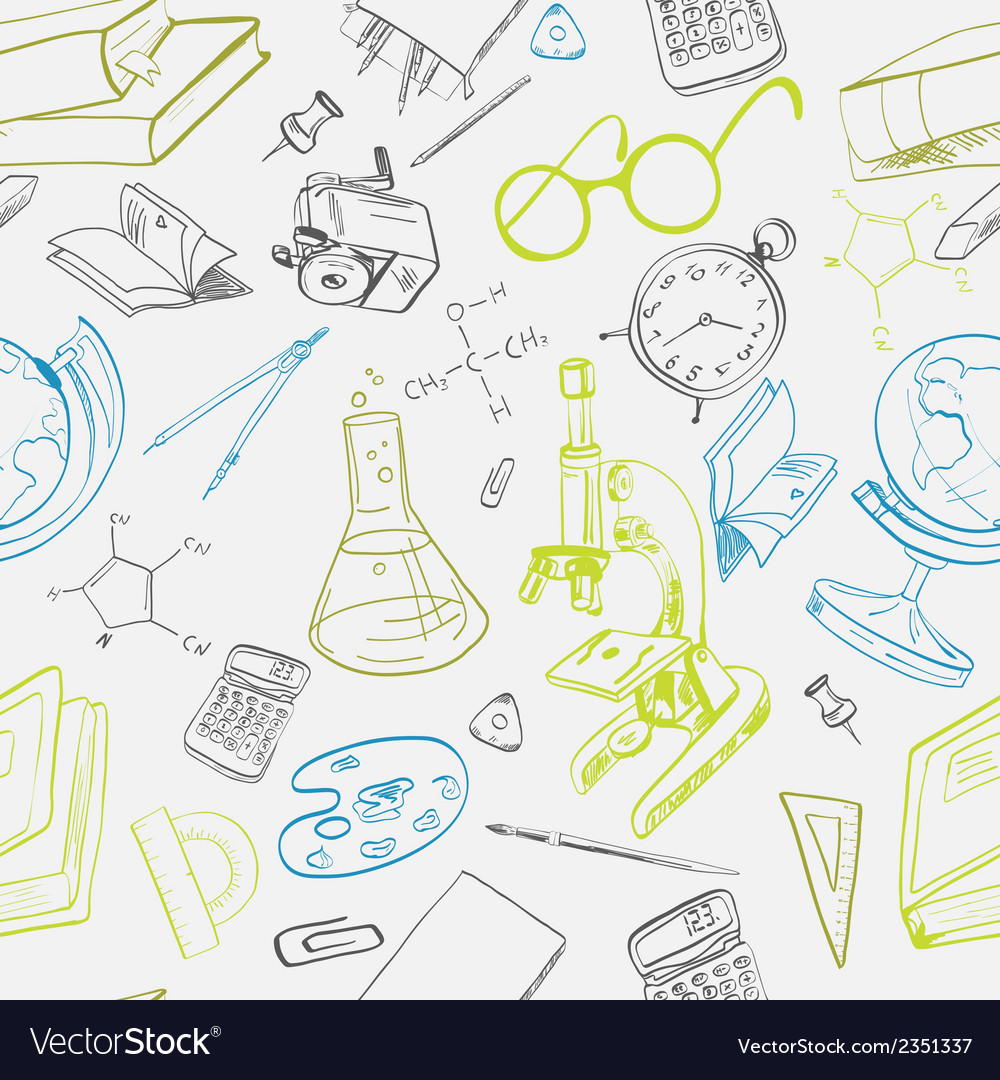 Education Icon Doodle Seamless Royalty Free Vector Image