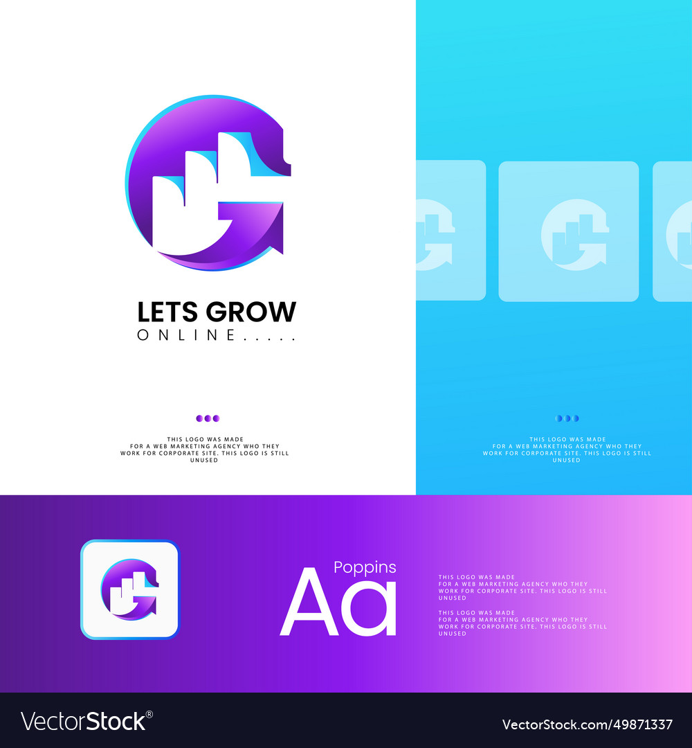 Growth logo design letter g logo template Vector Image