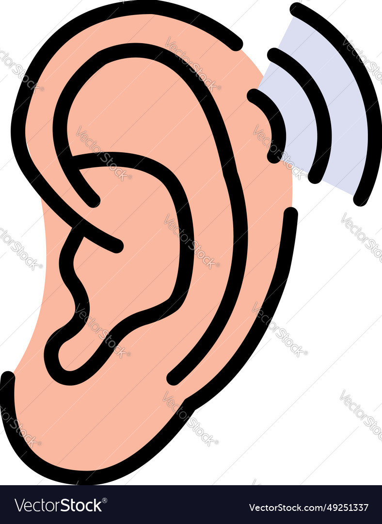 Hearing aid gadget color icon Royalty Free Vector Image