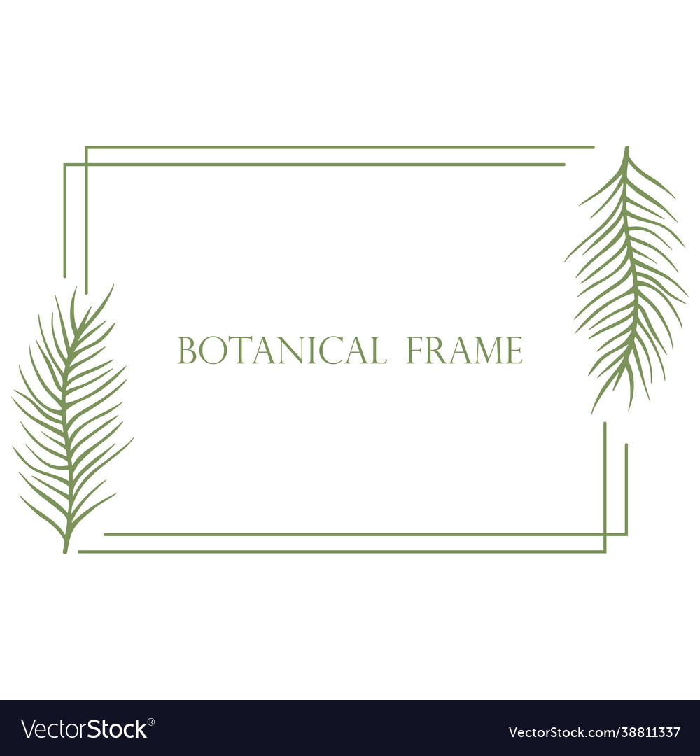 Horizontal rectangular frame with sheets Vector Image
