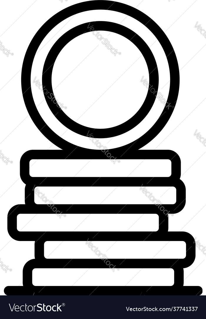 Human resources coins stack icon outline style Vector Image