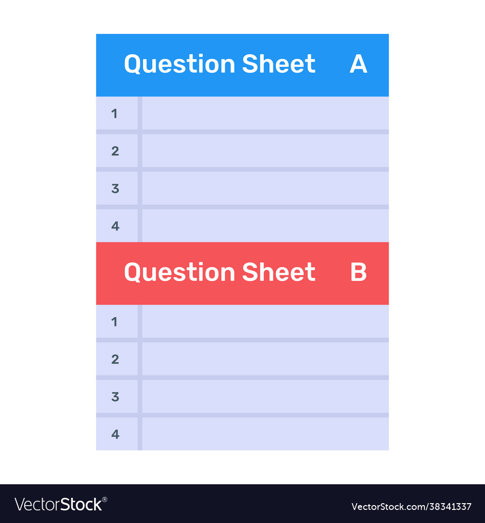 Question sheets Royalty Free Vector Image VectorStock