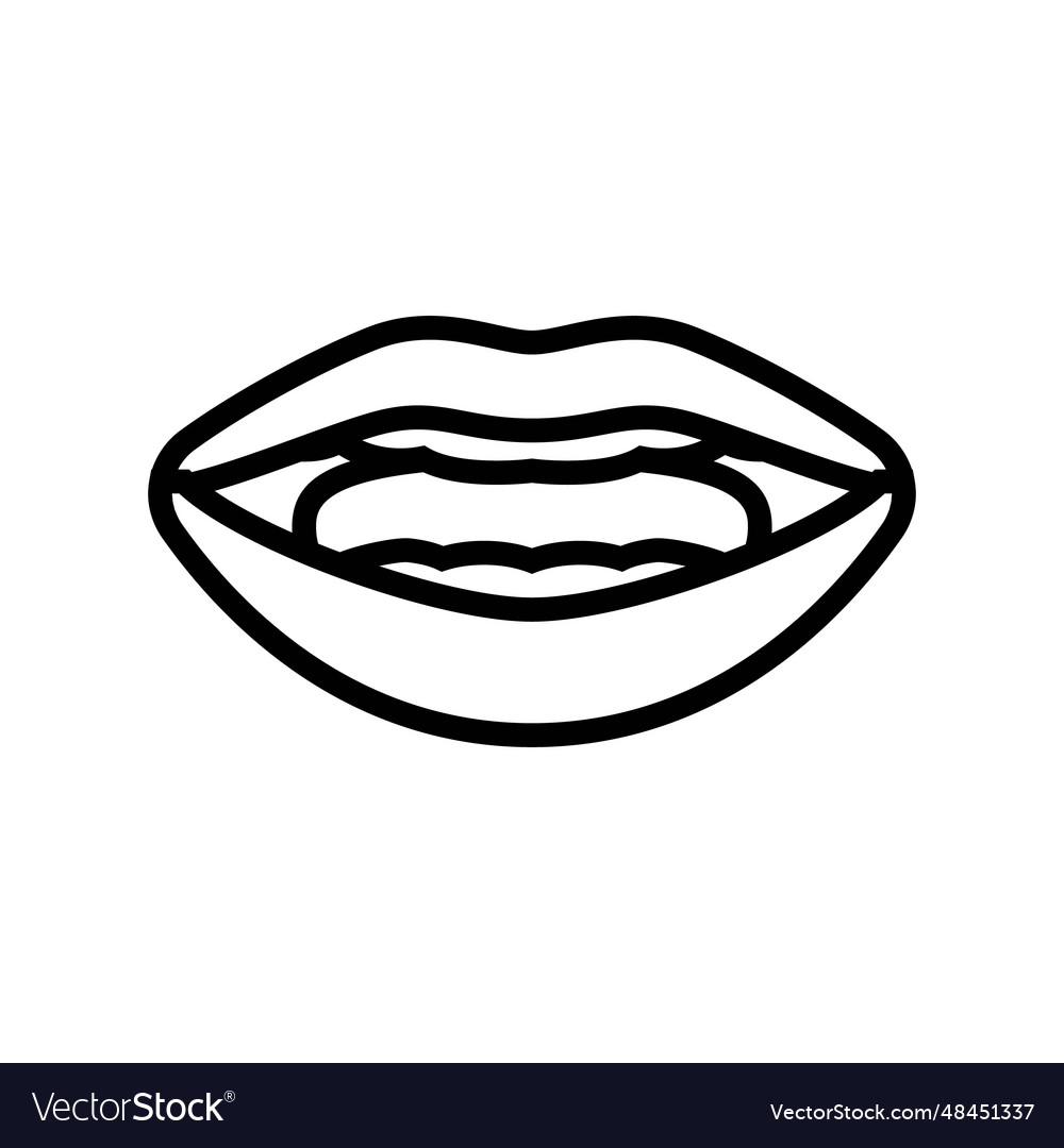 R letter mouth animate line icon Royalty Free Vector Image