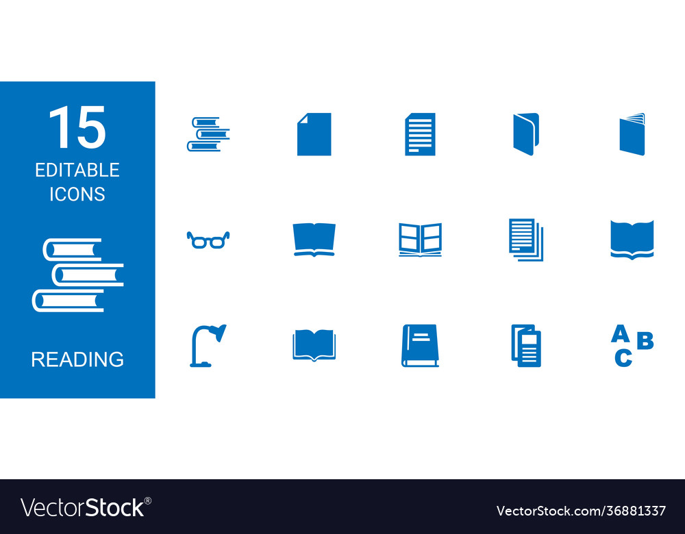 Reading icons Royalty Free Vector Image - VectorStock