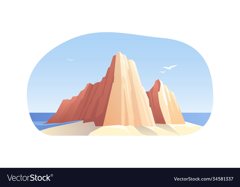 Sea mountains landscape composition