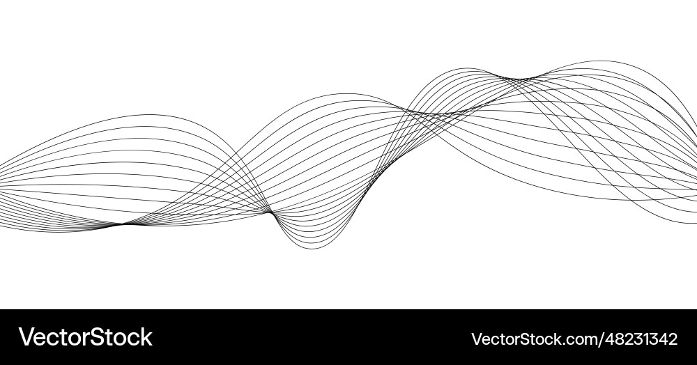 Abstract black and white wave background Vector Image