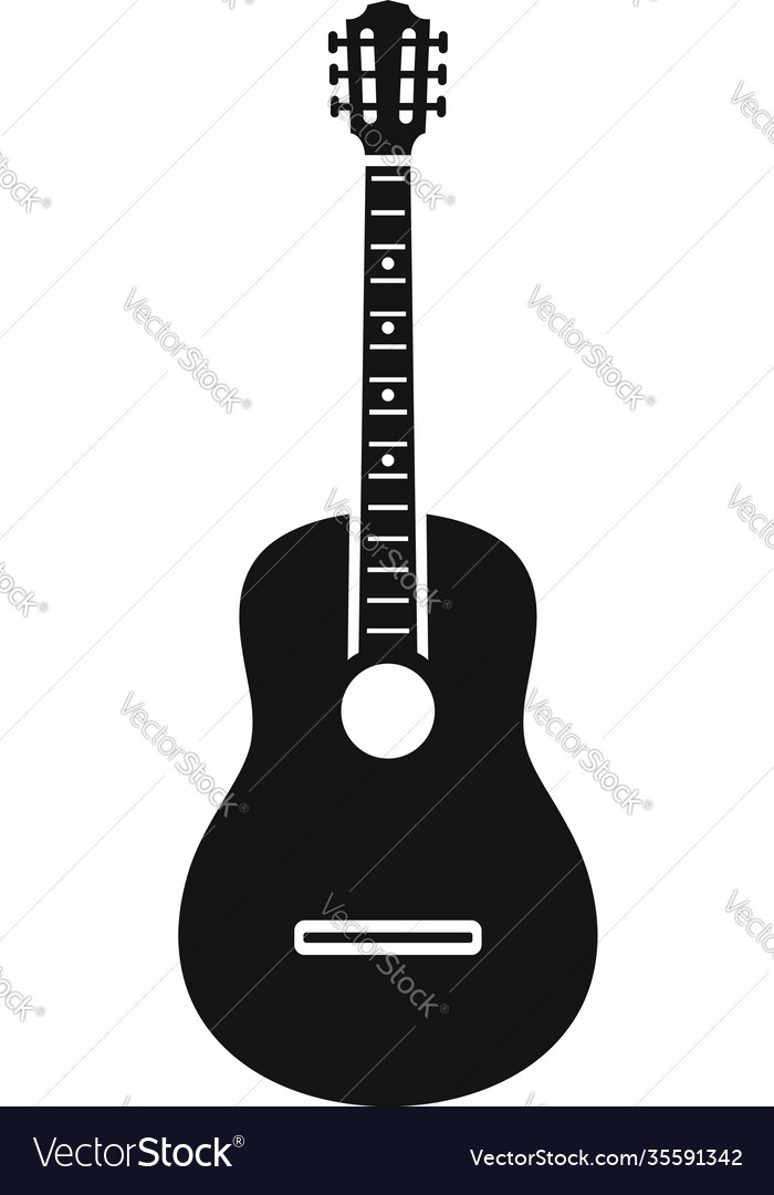 Acoustic guitar icon simple style