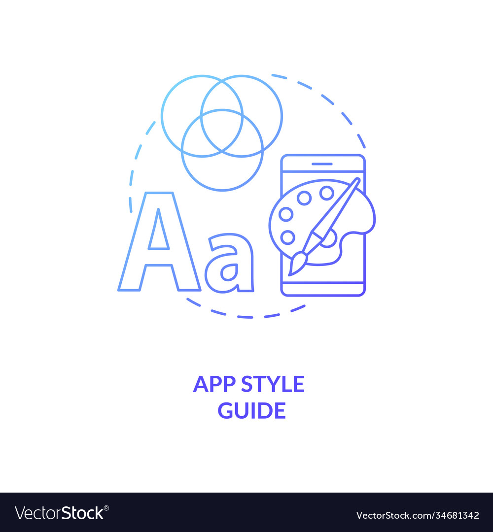 App style guide concept icon Royalty Free Vector Image